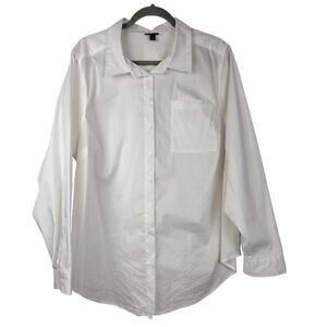 Torrid White Button Down Blouse Plus Size 2 Oversized